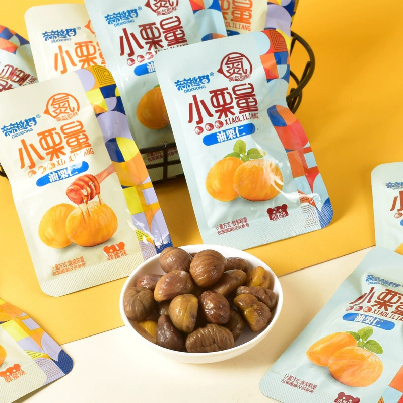 Приготовленные ядра каштанов, готовые к употреблению, очищенные от кожуры, масло, каштановое ядро, небольшая упаковка, ореховые закуски, закуски, сухофрукты, закуски