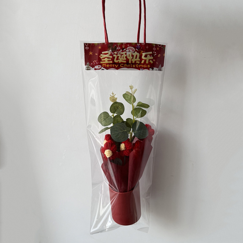 Bolsa de manzana de Navidad bolsa de regalo transparente bolsa de regalo de Nochebuena galleta caramelo merienda bolso de juguete
