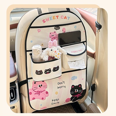 Car table board Bag - storage-bag-k-type-spotted-pink-cat