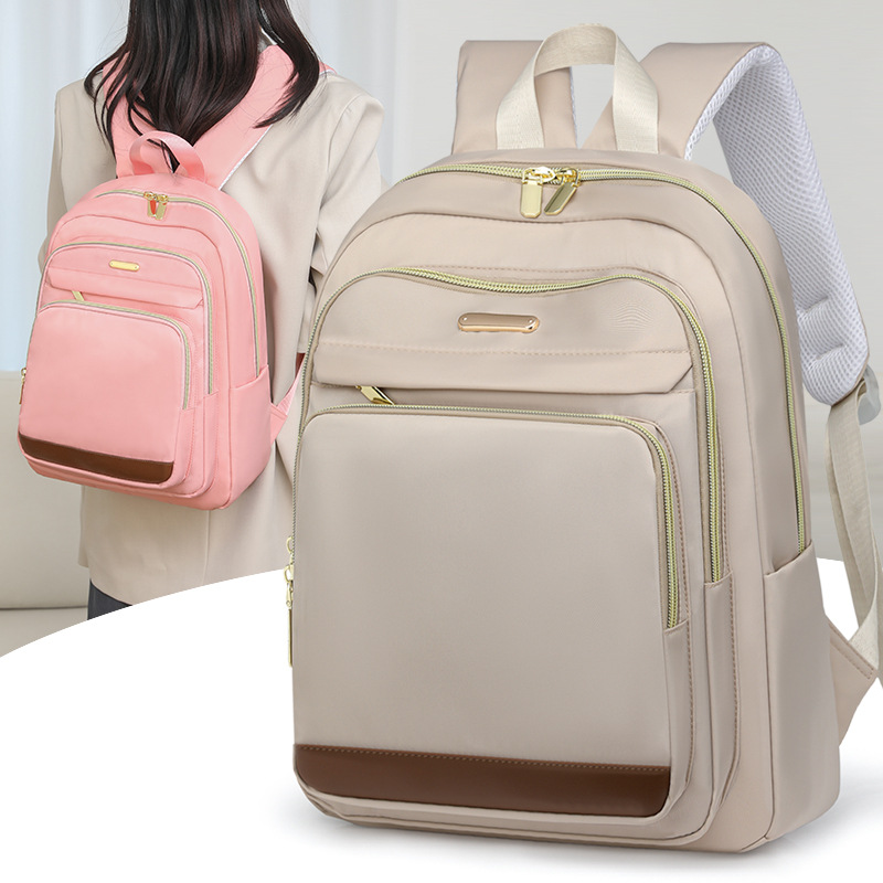 Mochila femenina 2024 nueva moda casual viajero mochila de tela Oxford bolsa de computadora mochila de estudiante universitario de gran capacidad