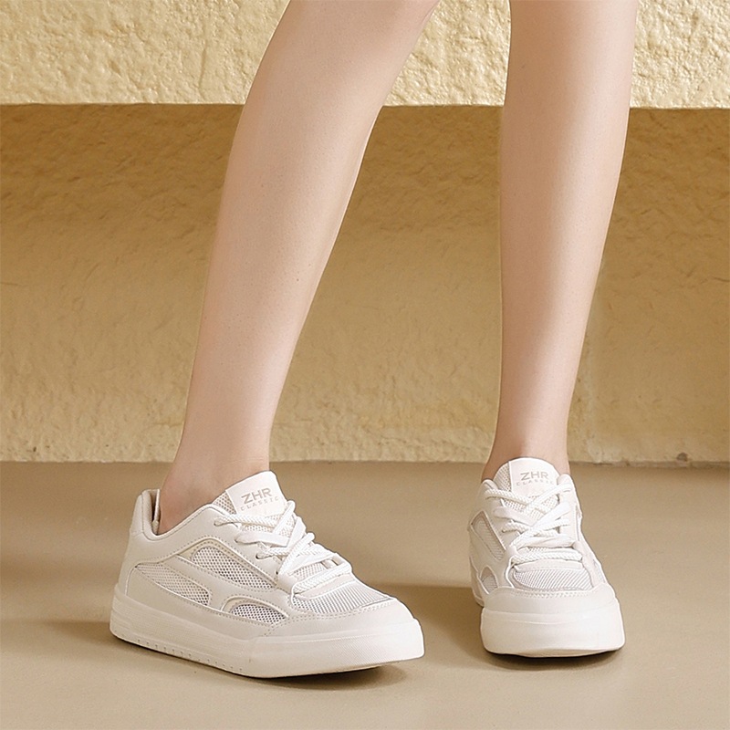 Giày sneaker nữ mặt lưới thoáng khí đế bằng siêu mềm — KS118E màu be