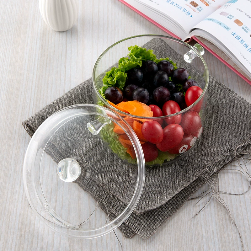 White double -ear soup pot glass double -ear soup pot porridge boiled water pot Minghuo household transparent glass double ear pot