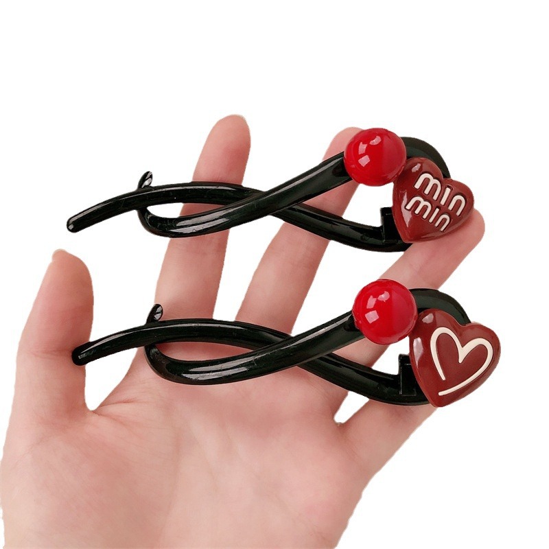 Anchor rojo torcido clip de cabello para mujeres de alta calidad 2024 nuevo clip de agarre de una palabra en la parte posterior de la cabeza clip de tiburón para niños