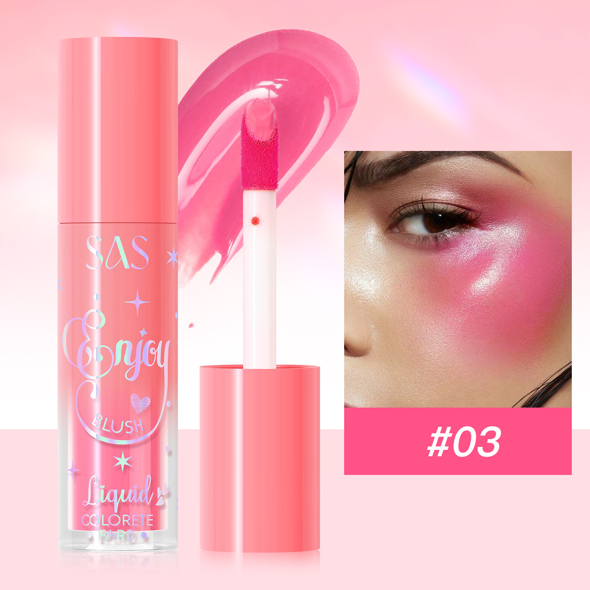 SAS transfronterizo especial maquillaje de belleza venta caliente desarrollo de color impermeable líquido natural blush SAC164