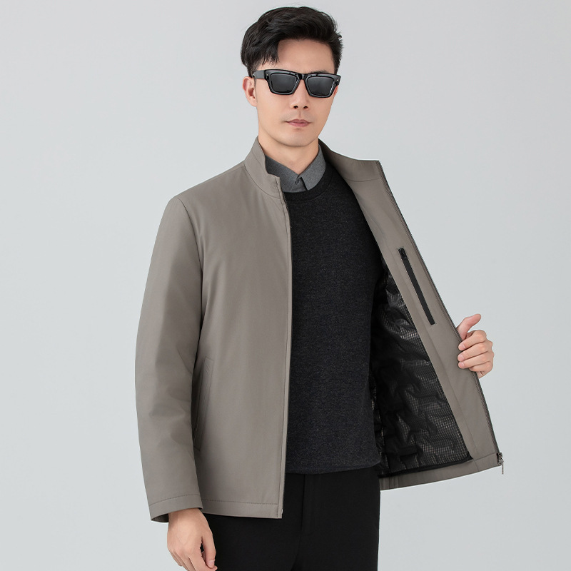 Middle-Aged and Elderly Men's Stand-Up Collar 90 Goose down Jacket Men's Removable Liner Middle-Aged Dad's Winter Thickeneded down Jacket