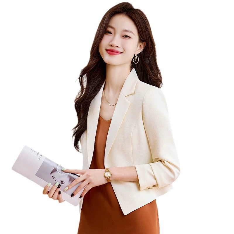 Apricot classic suit jacket for leisure, oversize, high-quality style
