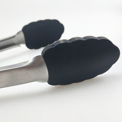 家用不鏽鋼食物夾加厚燒烤硅膠食品夾牛排夾廚房多功能麵包夾子