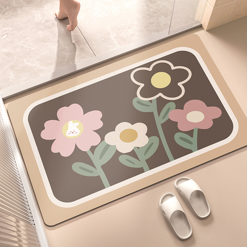 Alfombra del piso del baño alfombra absorbente de barro de diatomeas alfombra del piso del baño alfombra antideslizante puerta del baño
