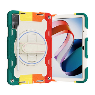 适用红米Pad 10.6寸炫彩硅胶平板套小米Pad 5背带手带旋转保护壳-阿里巴巴