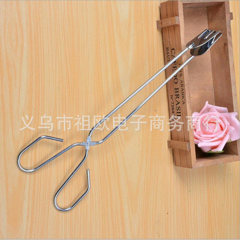 Stainless Steel Clamp Bread Clip Barbecue Clip Charcoal Clip Kitchen Food Clip Multifunctional Steamed Bread Clip Food Clip