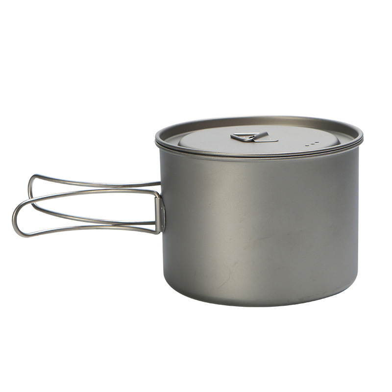 900ML Outdoor Camping Tableware Titanium With Spout Can Boil Water Foldable Cup_voghion.com