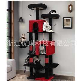 哥特猫爬架猫树猫窝蝙蝠剑麻猫房子亚马逊爆款猫树工厂批发