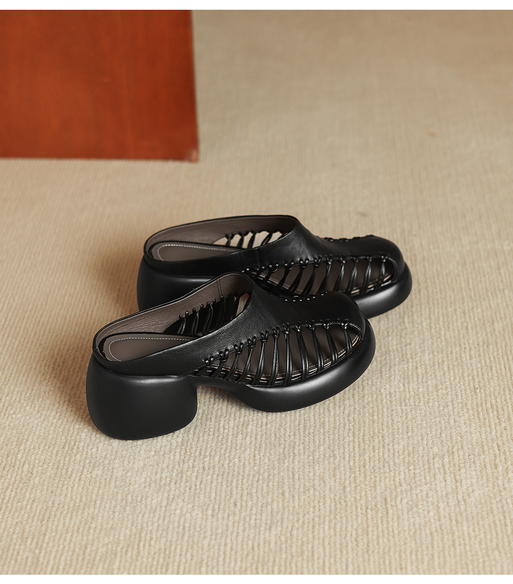 Sandal cao gót nữ mũi nhọn quai ngang phong cách cổ điển, gót 6 cm — đen chi tiết 21