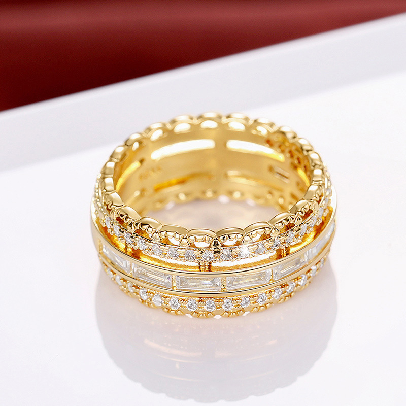 Gorgeous Zircon Ring For Women Micro Set Flower Statement Accessory_voghion.com