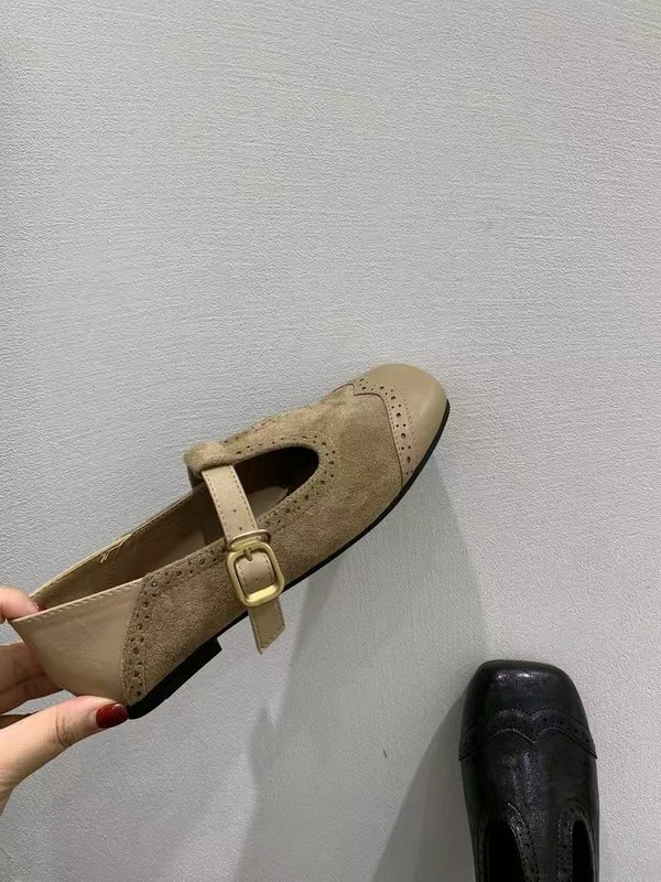 复古丁字扣带玛丽珍鞋女2025新款方头平底高配裙子芭蕾舞单鞋女|undefined