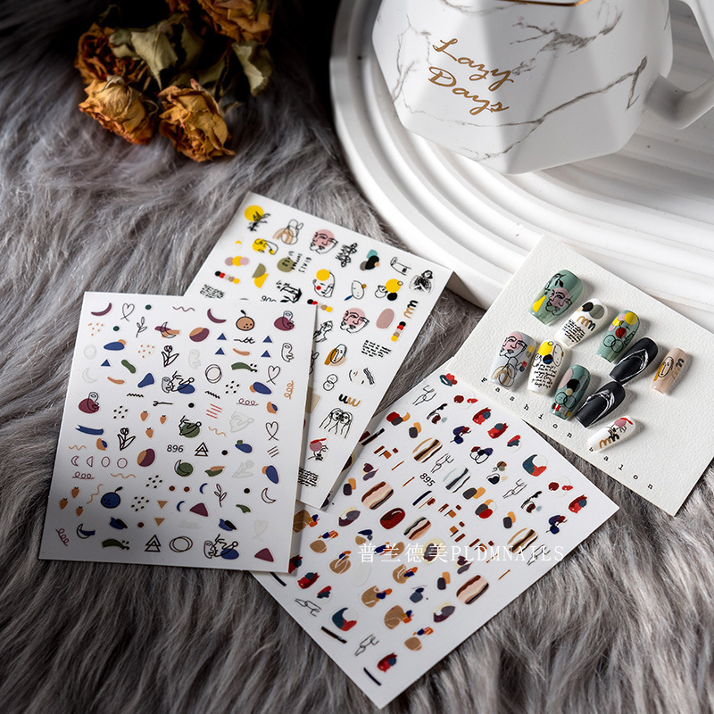 Nail art stickers abstract pattern art creative design illustration nail jewelry stickers a variety of options