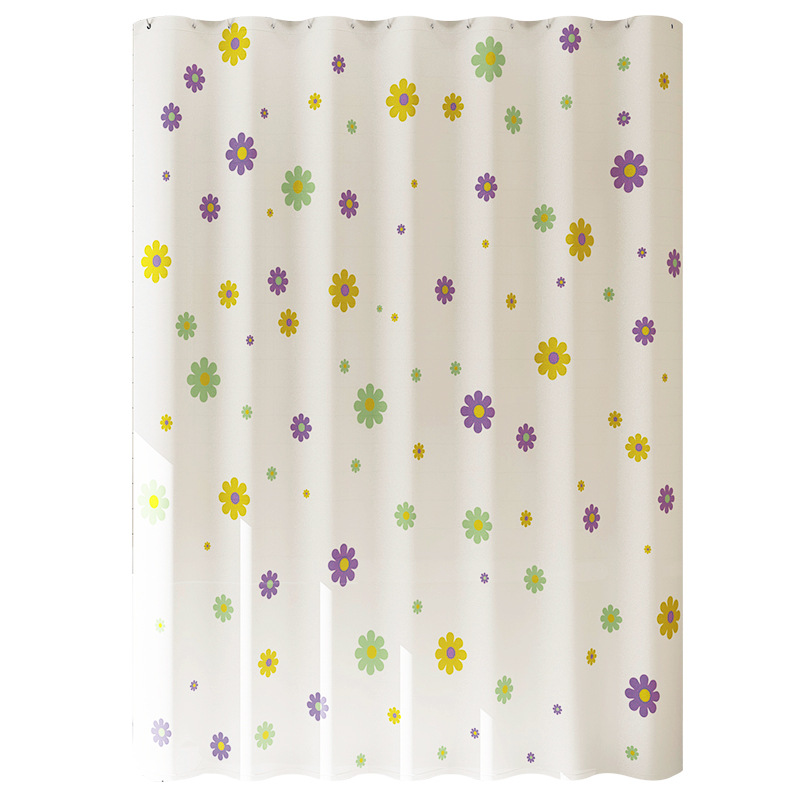 Mini cortina de baño fresca y gruesa sin perforación, cortina de baño, cortina de baño impermeable a prueba de moho, cortina de puerta de baño