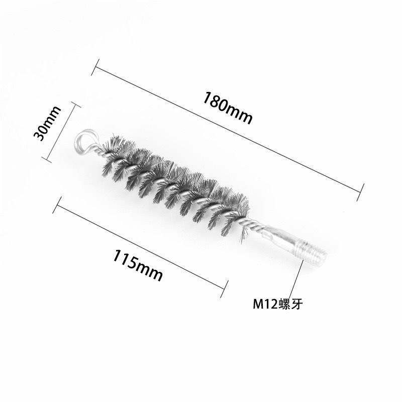 メーカー M12 煙突パイプブラシワイヤーブラシ工業用パイプ硬毛ストーブスイープ 0.3 線径強力研削研磨|undefined