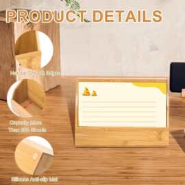 竹制名片盒办公室桌面名片收纳展示盒接待桌索引卡收纳盒贺卡木盒