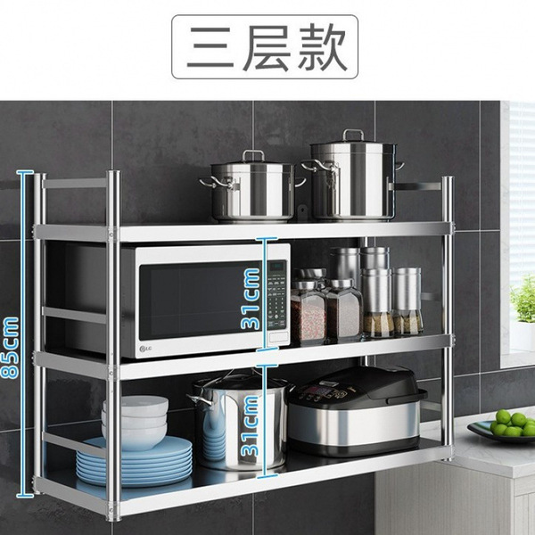 Kitchen wall-mounted storage rack with fence stainless steel…
