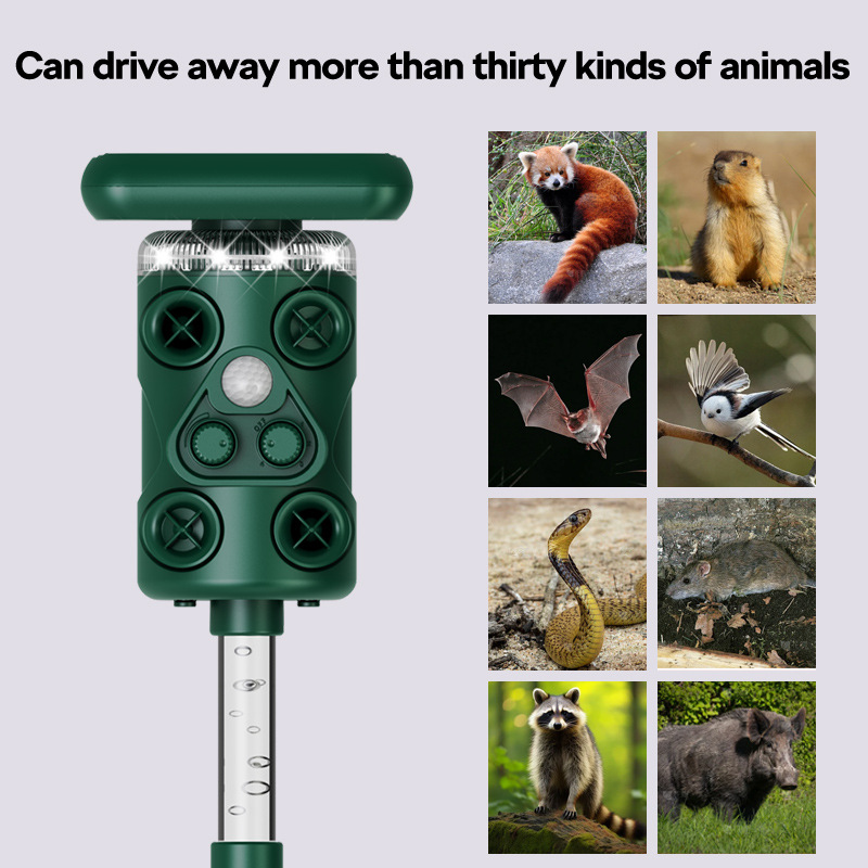 4-in-1 Solar Animal Repeller 四合一太阳能动物感应驱赶驱逐器