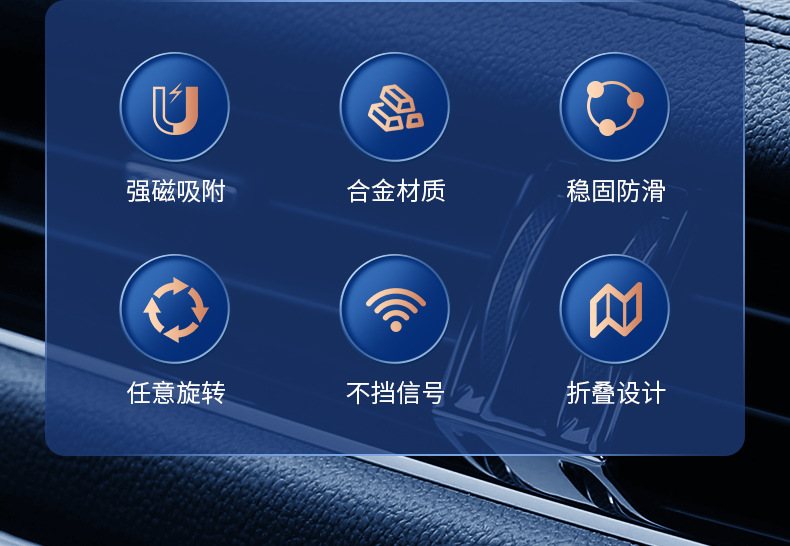 Car holder mobile phone magnetic 360 degree rotating strong magnetic 2023 new folding high-end navigation car