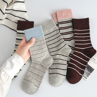 Trendy Creative Retro Ins-Style Personalized Mid-Length Cotton Socks High Tube Socks Wholesale Women's Ins Style