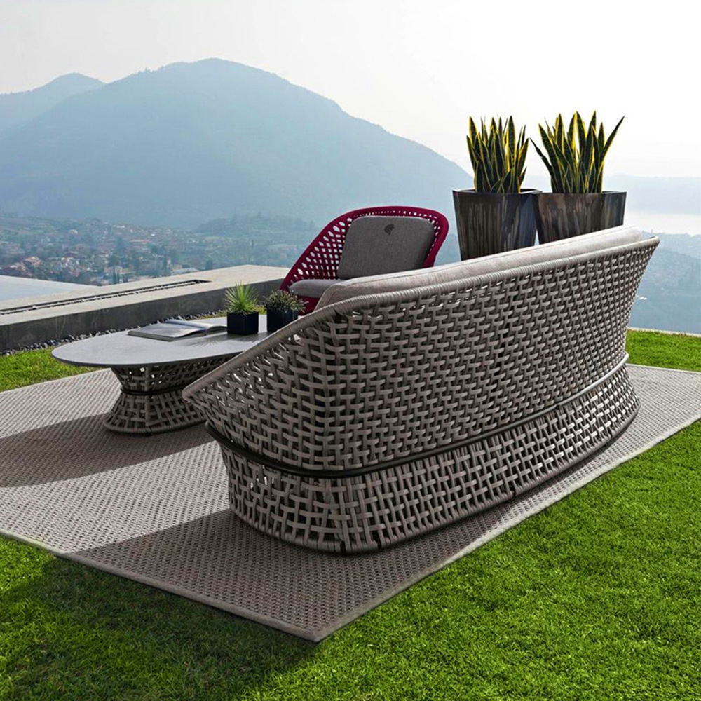 Outdoor sofa courtyard villa balcony wicker chair tea table furniture set open-air garden waterproof sunproof wicker leisure