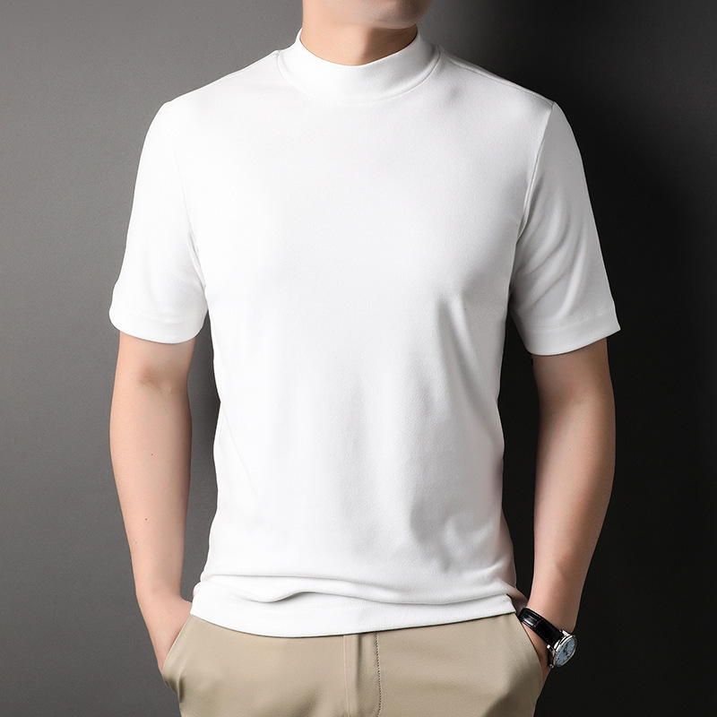 Special offer men's short-sleeved bottoming shirt young and middle-aged all-match de Velvet warm trendy autumn and winter Inner round neck T-shirt men