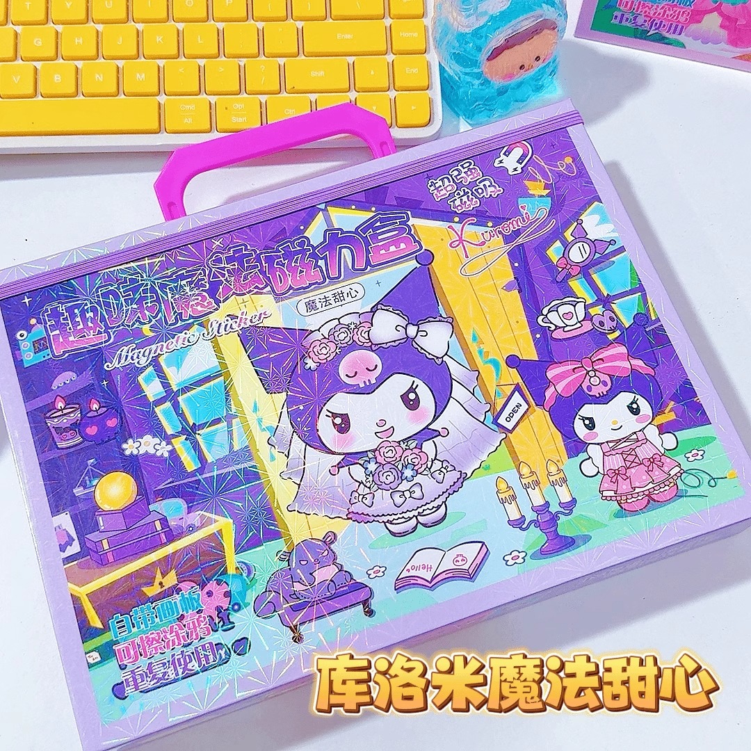 쿠로미 매직 스윗하트 [3-in-1 선물 상자☆자석 교체 세트 10개 + 지울 수 있는 화판 + 카드 5개]