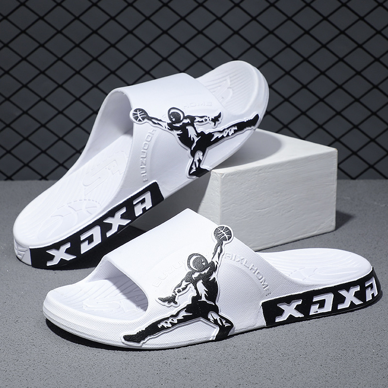 New men's slippers with thick soles for indoor home use, bathroom bathing, non-slip couple's slippers, suitable for outdoor wear, cool men's style New men's slippers with thick soles for indoor home use, bathroom bathing, non-slip couple's slippers, suitable for outdoor wear, cool men's style
