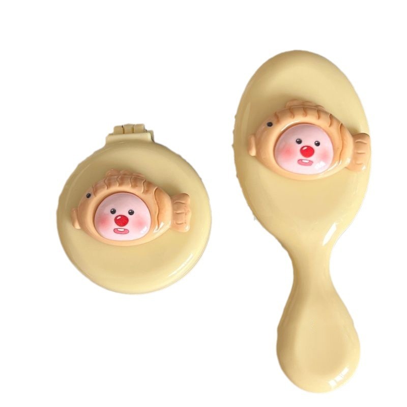 新型変装ビーバーエアクッション櫛二合一鏡櫛折り畳み櫛学生かわいい手持ち型櫛エアバッグ櫛|undefined