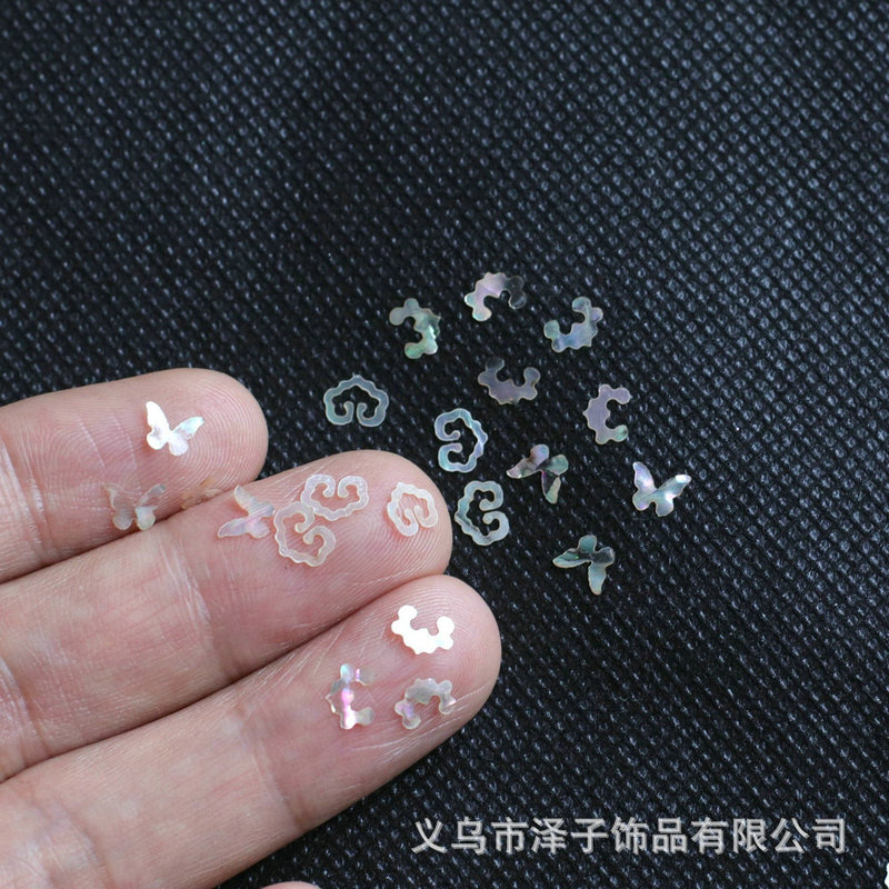 Natural shell mother-of-pearl craft nail sticker paper butterfly Chinese style flash light luxury diy jewelry accessories wholesale