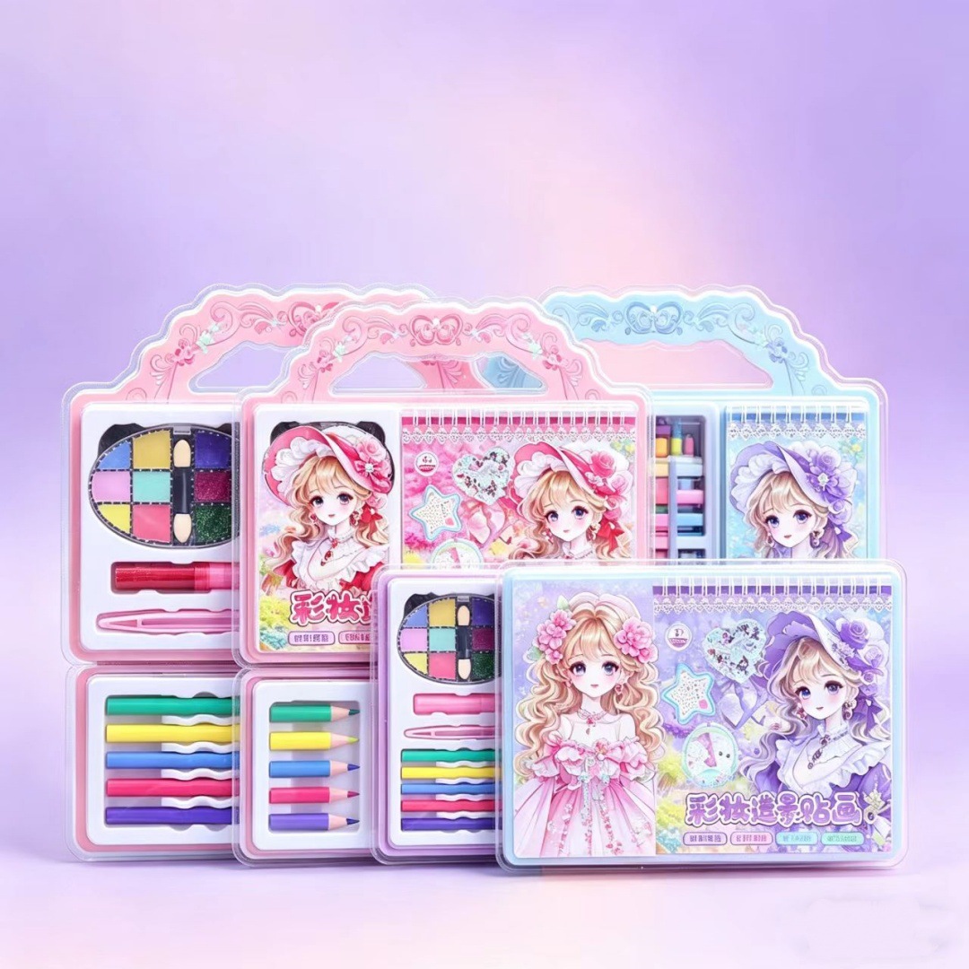 Juego de Libros de Colorear y Pegatinas de Resina DIY para Niños