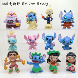 New 12 Lilo & Stitch Dolls, Cute Cartoon Angel Stitch Lilo Dolls, Blind Box Ornaments
