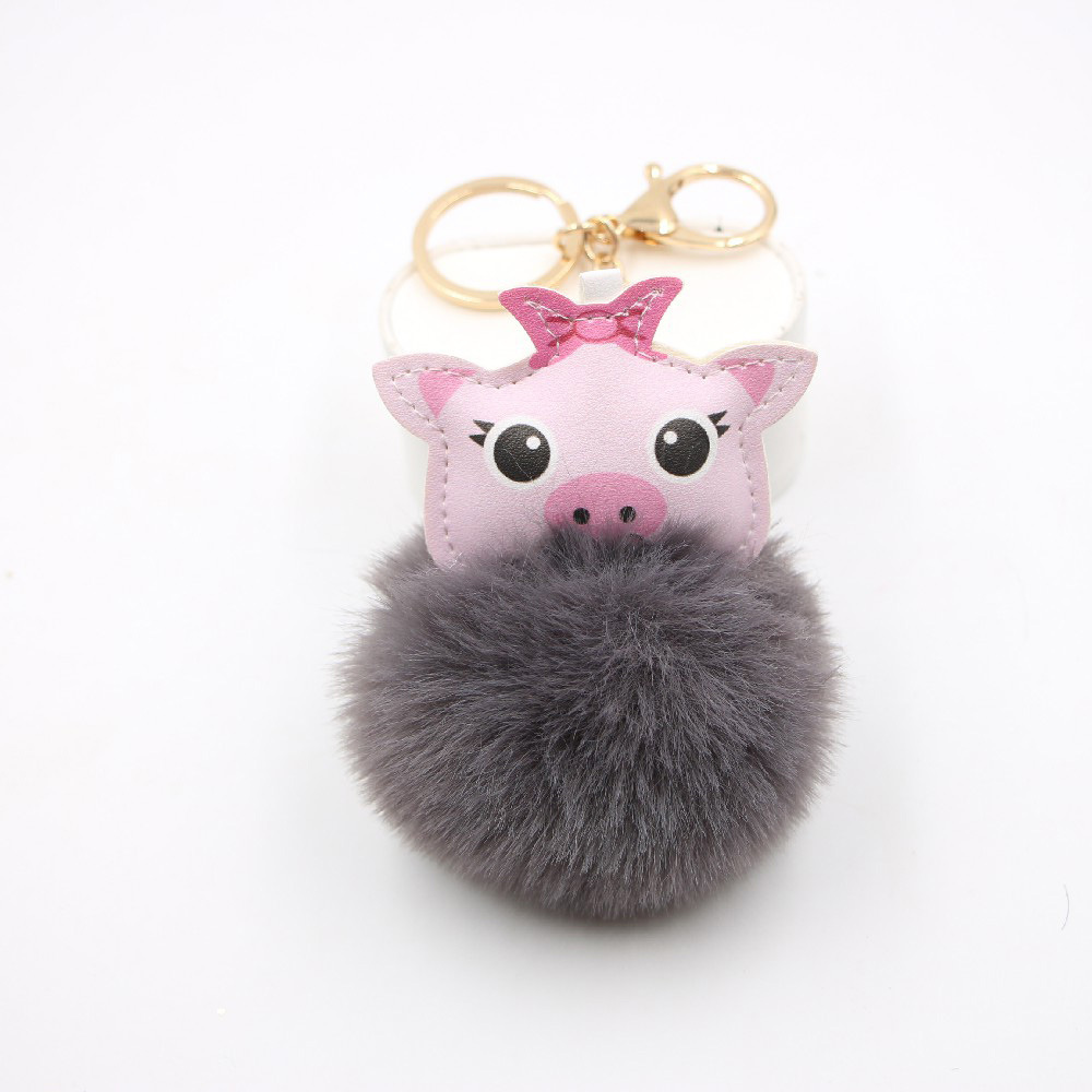 Cute Pig Hair Ball Keychain Europe And America  Pig Plush Bag Accessories Pendant Gift display picture 2