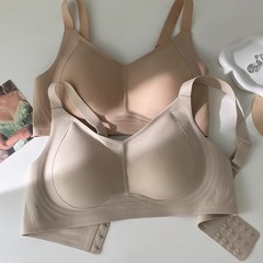 全罩杯内衣女薄款大胸显小收副乳防下垂无钢圈无痕运动防震文胸罩