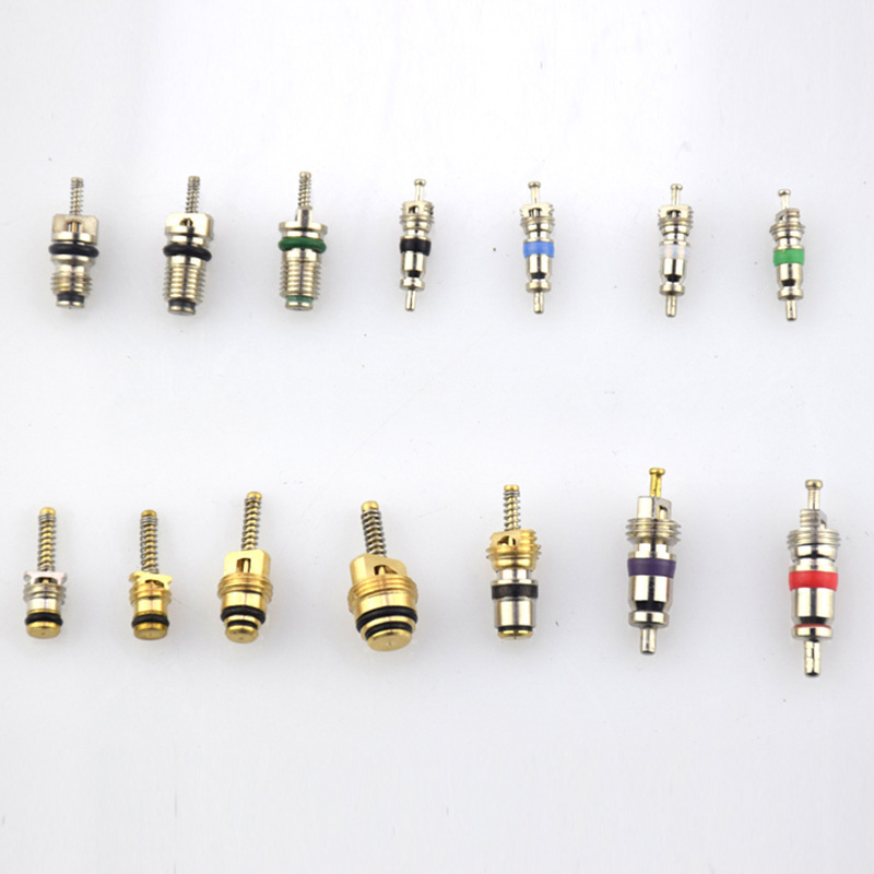 Household Car Air Conditioner Valve Core R134A Air Conditioner Car Series Valve Core Spot Copper Nickel-Plated Environmentally Friendly Blue