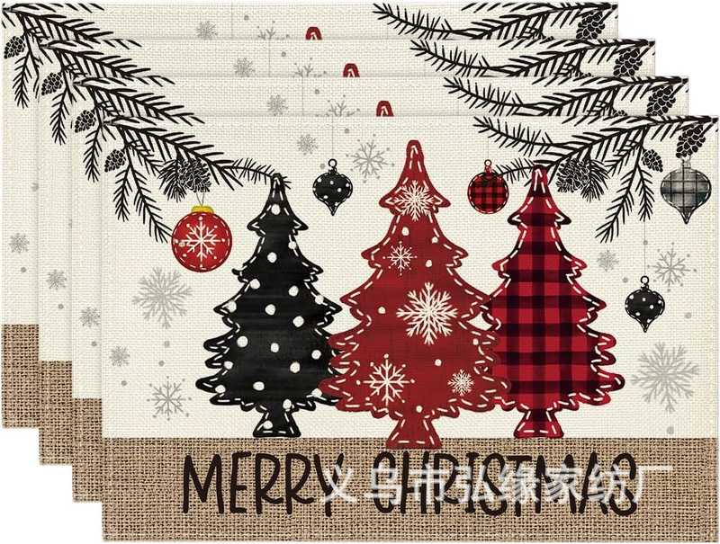 国境を越えた新しいクリスマス装飾クリスマステーブル旗クリエイティブクリスマステーブルクロステーブルマットクリスマステーブル装飾家の衣装|undefined