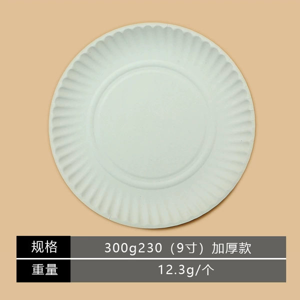 【2500 pieces of 9-inch white paper plate in bulk box】Thickened model