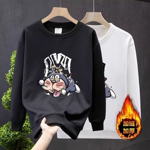 2024 New Autum Heavyweight Trendy Brand High Street Printed Long-Sleeved Sweatshirt Men's Round Neck Casual Top Jacket Ins