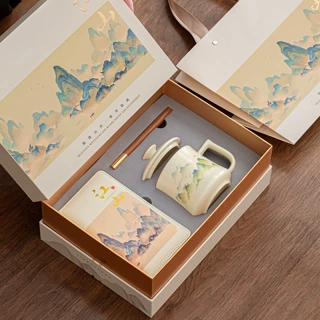 文创陶瓷办公杯礼品年会伴手礼商务礼品套装送客户周年庆纪念品