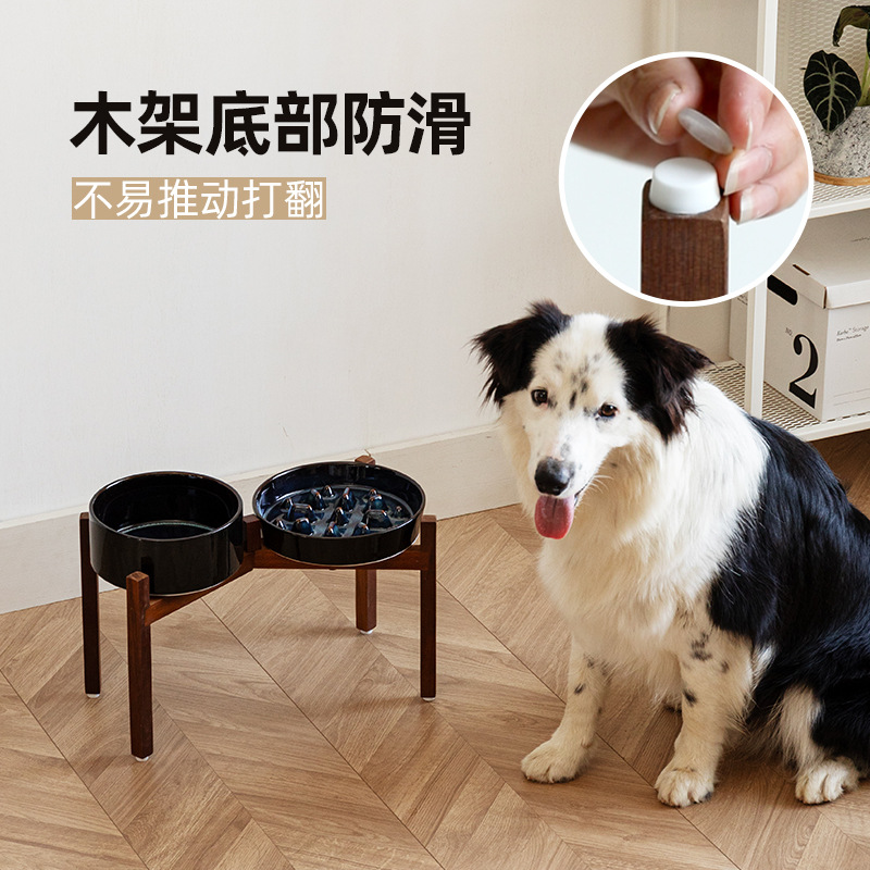 Cerámica para gatos y perros, tazón de comida lenta, tazón de perros, protector de columna cervical, tazón de agua para mascotas, tazón de arroz para perros, platos transfronterizos