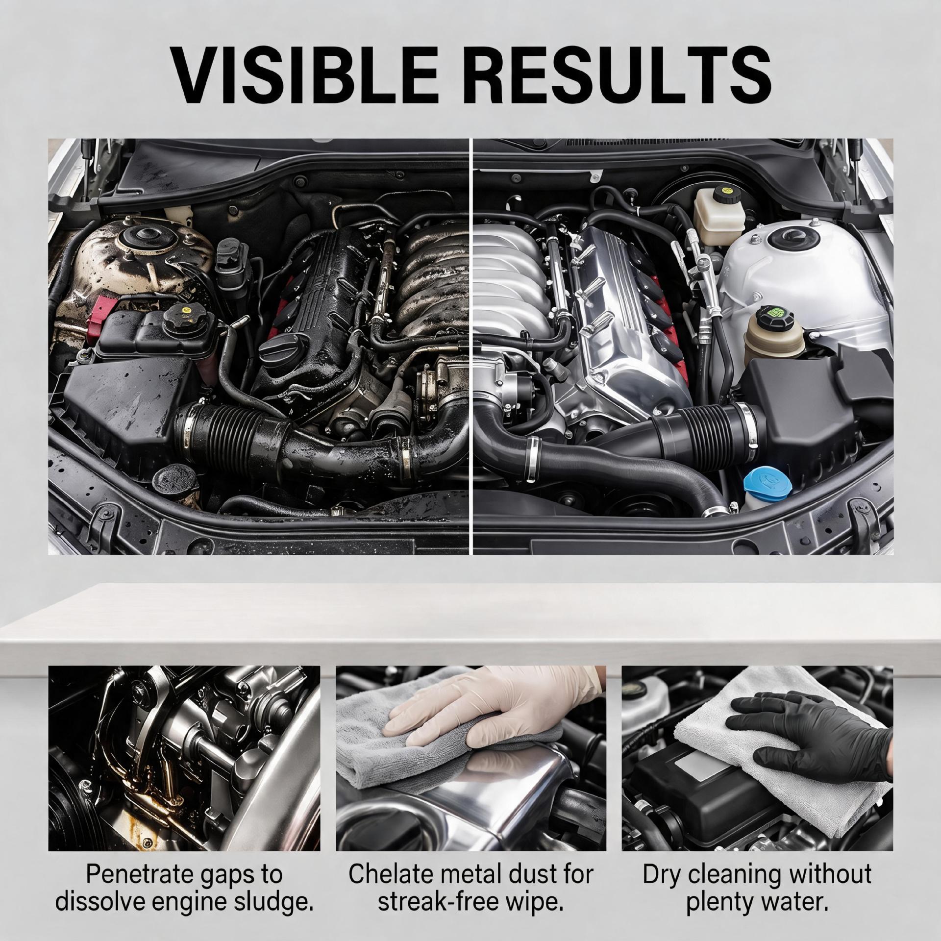 RAYHONG Engine Compartment Cleaner: No-rinse, degreasing, and gentle cleaning agent for engine compartment renovation, maintenance, and care