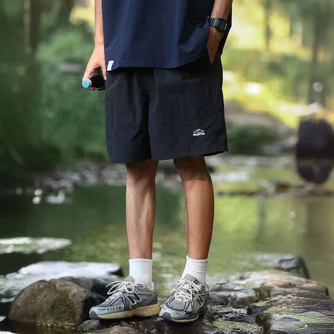 Летом на открытом воздухе горные шорты сплошного цвета мужские приливные марки ins тонкие быстросохненькие свободные повседневные дикие пляжные укороченные брюки