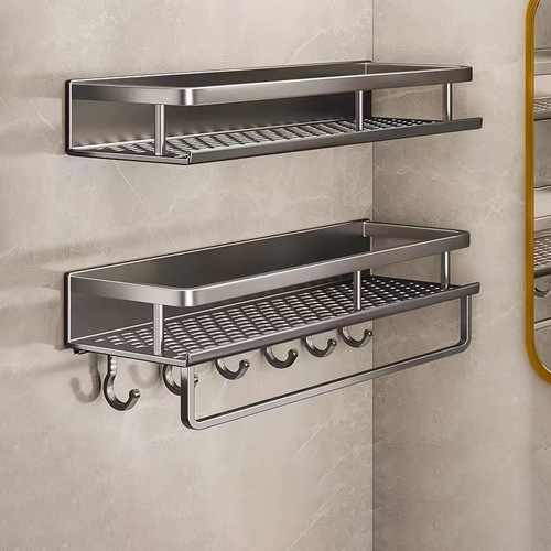 Bathroom storage rack, punch-free washbasin, light luxury bathroom wall-mounted toilet wall storage rack