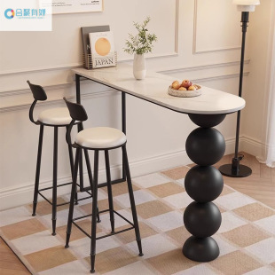 Slate Bar Table Home Wall Partition Simple High Table Mid-Century Style Balcony Leisure Small Bar Kitchen Bar