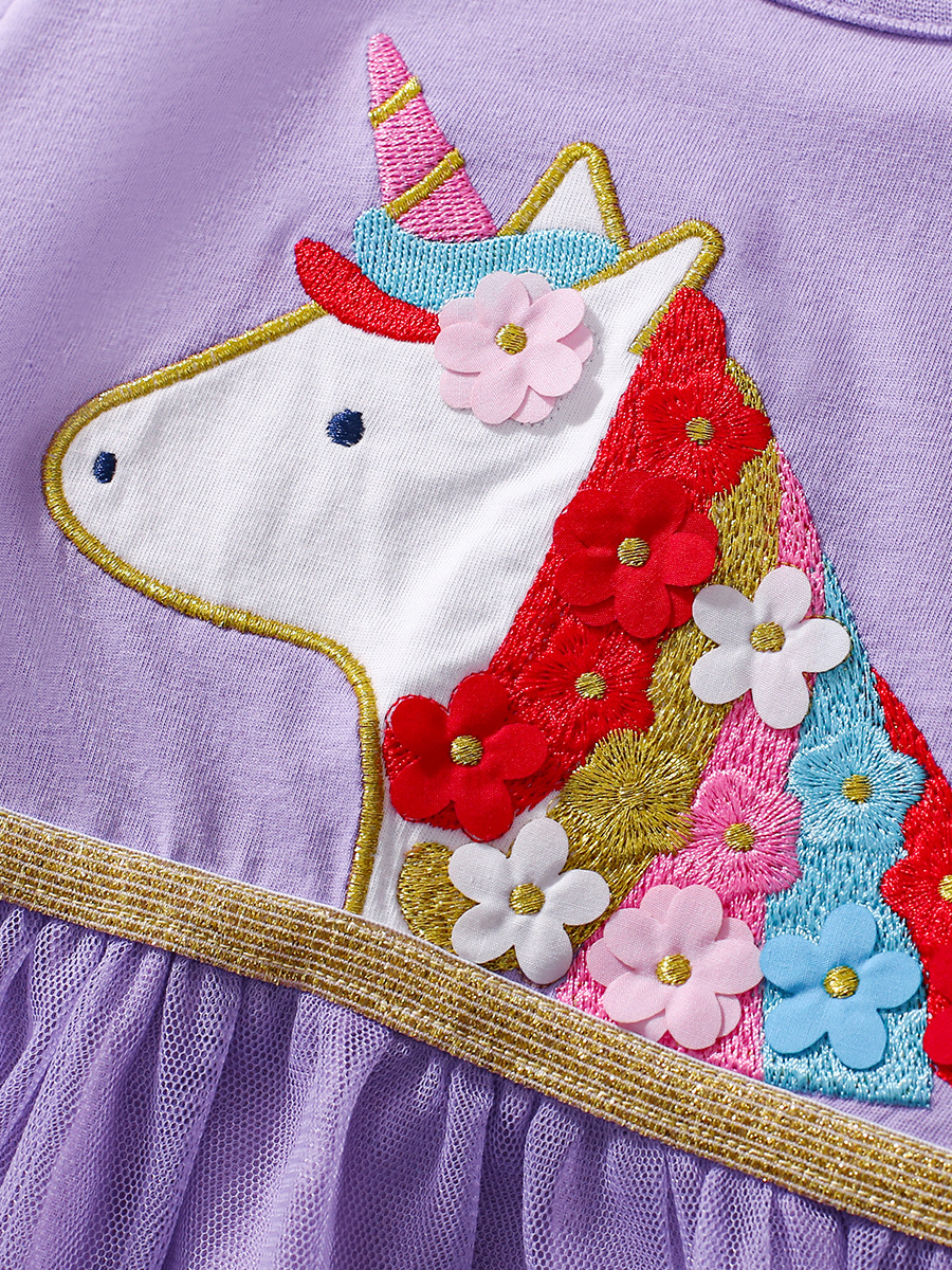 Little maven mallas europeas y estadounidenses vestido de princesa infantil de verano de manga corta lindo vestido infantil de algodón vestido infantil image 4