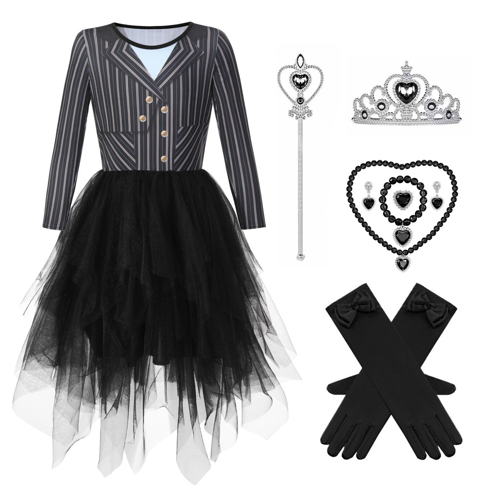 Wicked Glinda Evva косплей костюм на Хэллоуин розовая полосатая школьная форма