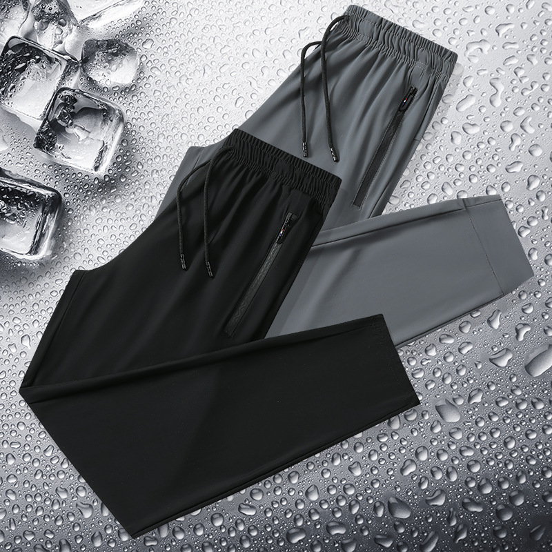 Summer silk thin quick dry breathable casual trousers
